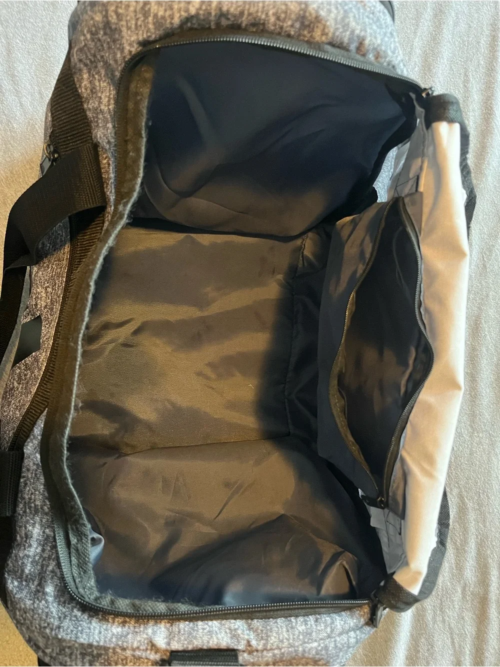 adidas Gray Heather Duffel Bag with Black Logo